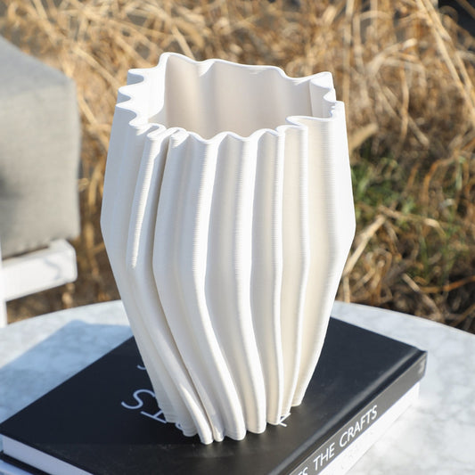 3D Printed Ceramic Vase - Modern Home Decor, Unique Artistic Design