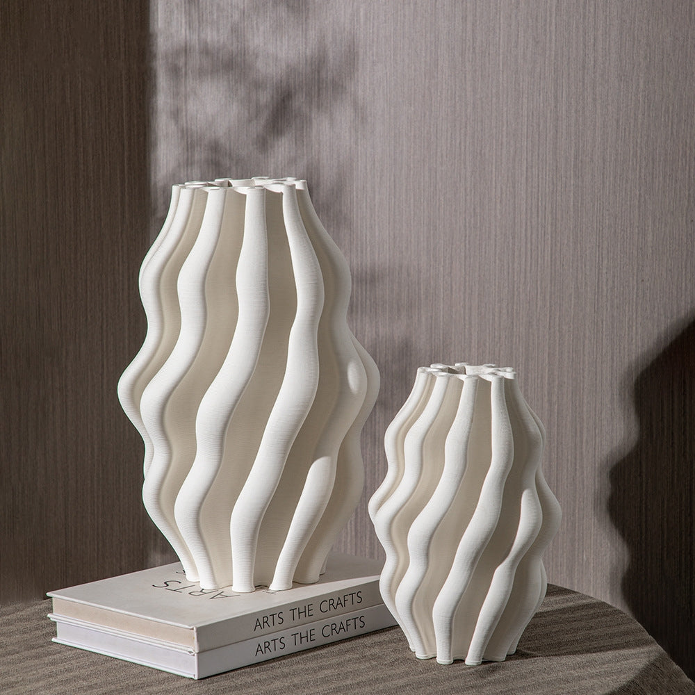 Elegant 3D Printed Ceramic Vase - Unique Office Decor & Gift