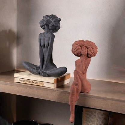 Handcrafted Female Ceramic Sculpture - Modern Home Décor Art Piece for Living Room, Desk, and Table Decoration | Unique Gift Idea