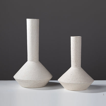 Handcrafted Ceramic Vase - Modern Minimalist White Vase for Home Decor