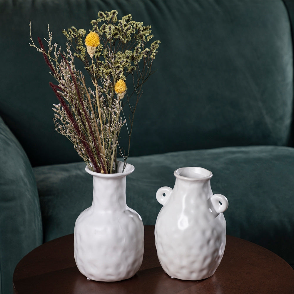 Unique Dual-Handle Ceramic Vase - Modern Home Decor Accent