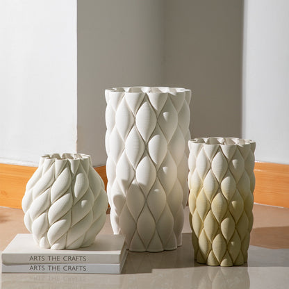 3D Printed Ceramic Vase - Unique Design, Artistic Home Decor