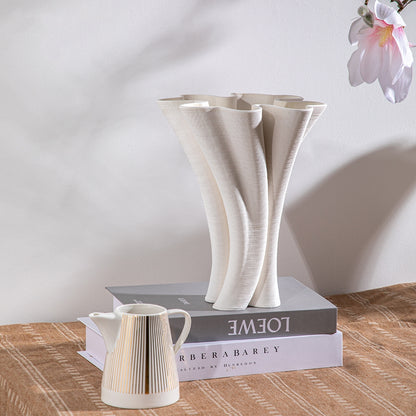 Handcrafted 3D Printed Ceramic Vase - Modern Minimalist Home Decor