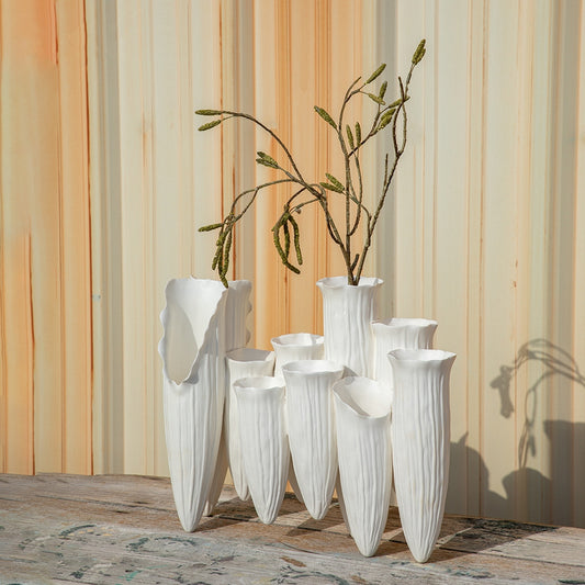 Handcrafted Ceramic Vase - Creative Bamboo Shoot Design, Living Room Table Decor