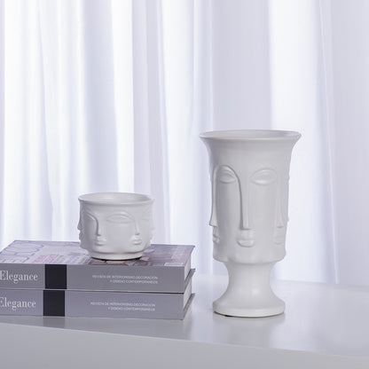 Luxury Ceramic Face Candle Holder - Modern Minimalist Design for Home & Office Decor