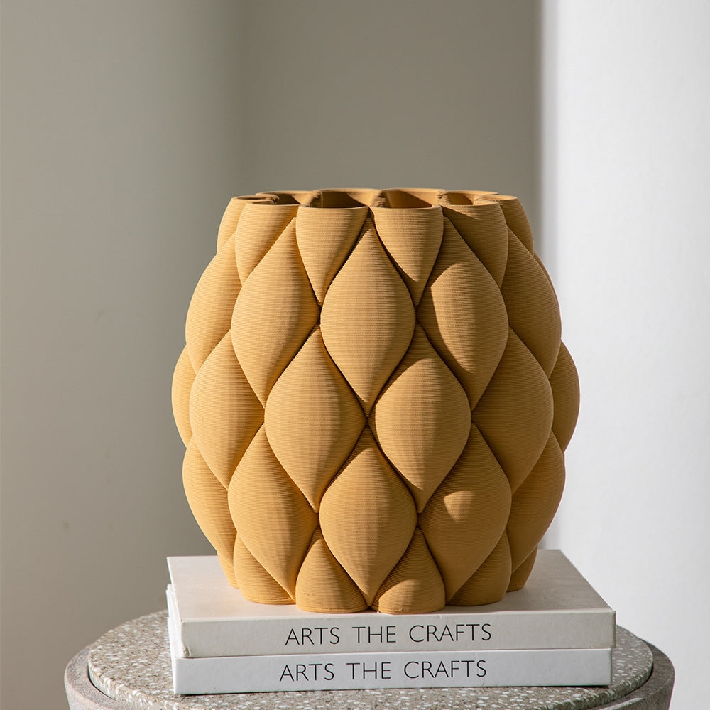 3D Printed Ceramic Vase - Unique Design, Artistic Home Decor