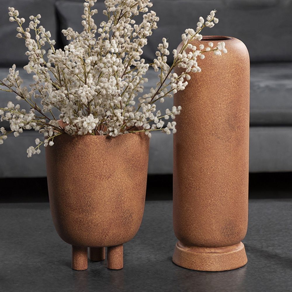 Handcrafted Ceramic Vase - Unique Wabi-Sabi Style Decorative Piece for Living Room