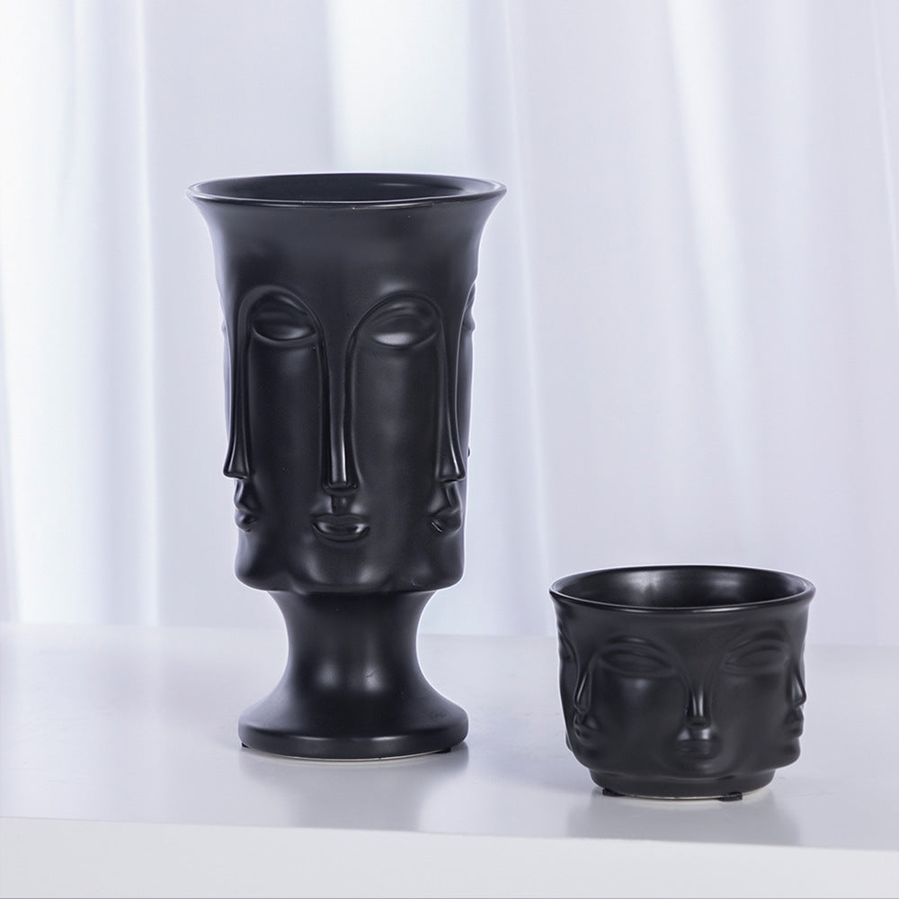 Luxury Ceramic Face Candle Holder - Modern Minimalist Design for Home & Office Decor