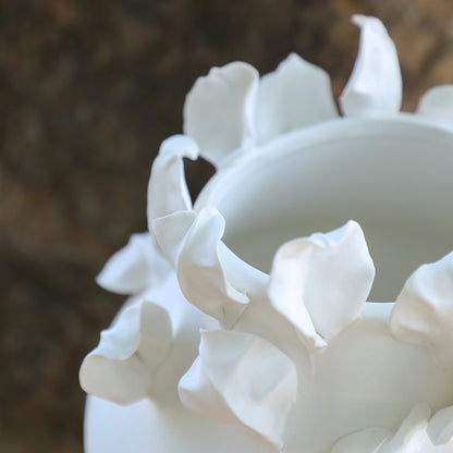 Handcrafted Ceramic Vase - Elegant White Decorative Piece with Unique Design