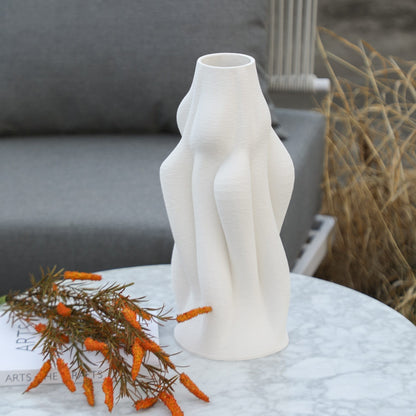 Modern 3D Printed Ceramic Vase - Original Design, Artistic Home Decor Piece