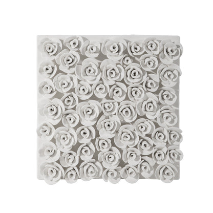 Handcrafted Ceramic Tile Art - Unique Home Décor Accent, Floral Design Tabletop Ornament