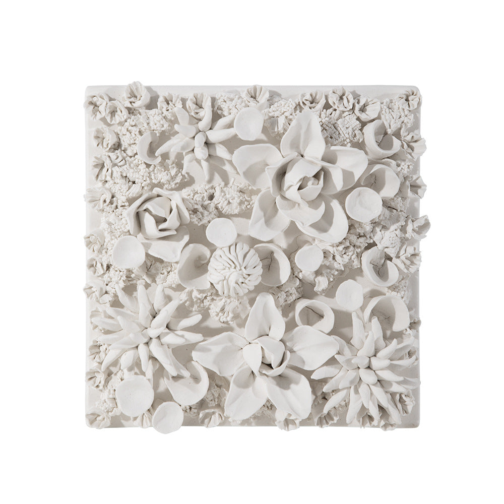 Handcrafted Ceramic Wall Art - Unique Office Décor, Ceramic Flower Ornament, Artistic Handmade Home Accent