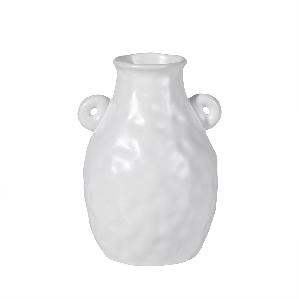 Unique Dual-Handle Ceramic Vase - Modern Home Decor Accent