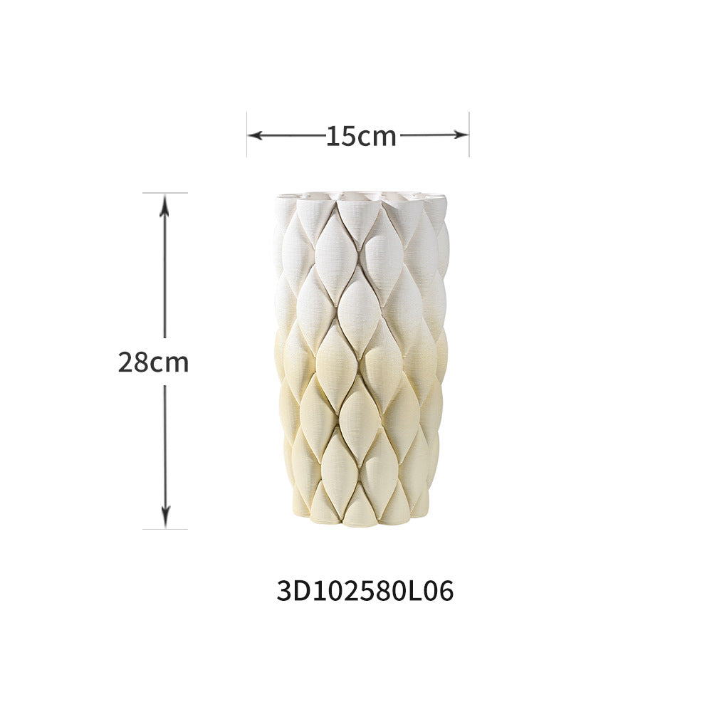 3D Printed Ceramic Vase - Unique Design, Artistic Home Decor