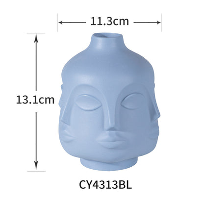 Handcrafted Face-Shaped Aromatherapy Vase - Unique Ceramic Art Piece for Home & Office Decor