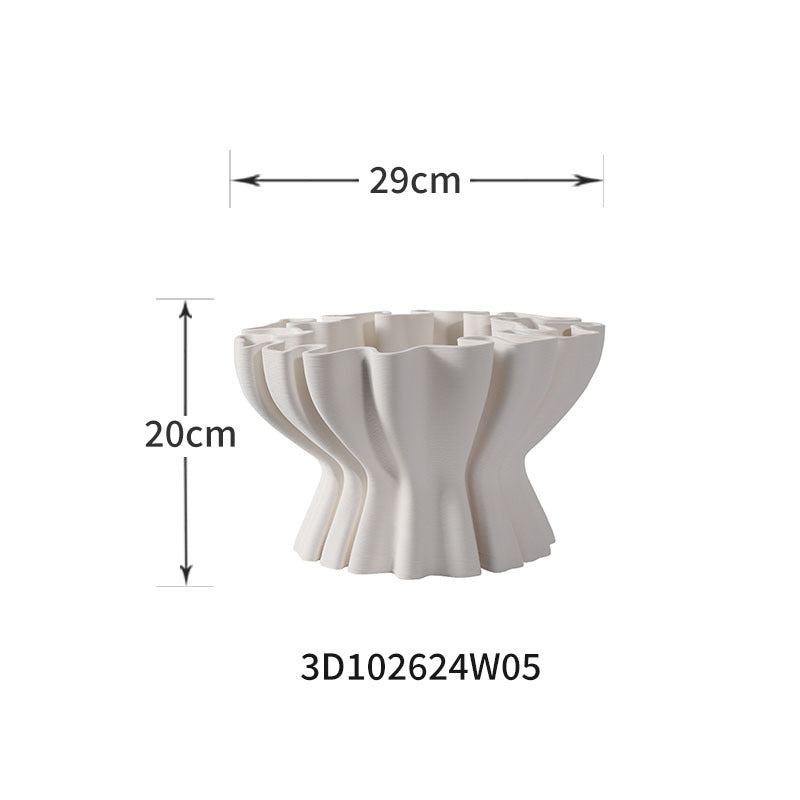 3D Printed Ceramic Vase - Original Design, Perfect for Office & Home Decor, Available in Three Sizes