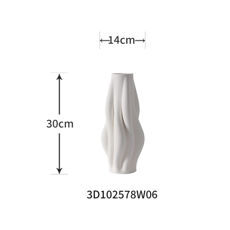 Modern 3D Printed Ceramic Vase - Original Design, Artistic Home Decor Piece