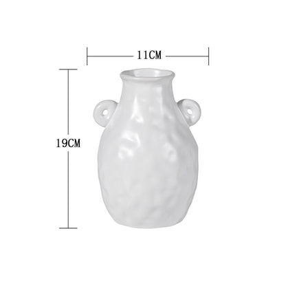 Unique Dual-Handle Ceramic Vase - Modern Home Decor Accent