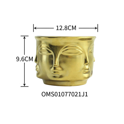 Luxury Ceramic Face Candle Holder - Modern Minimalist Design for Home & Office Decor