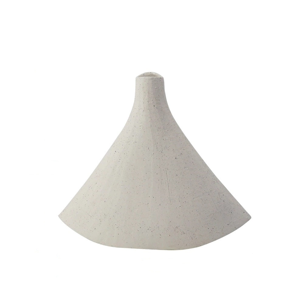 Handcrafted Ceramic Vase - Modern Minimalist White Vase for Home Decor