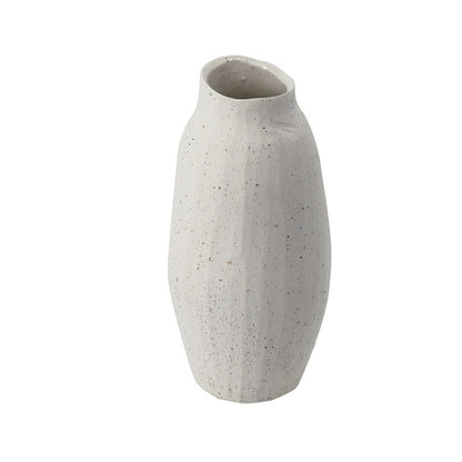 Handcrafted Ceramic Vase - Modern Minimalist White Vase for Home Decor