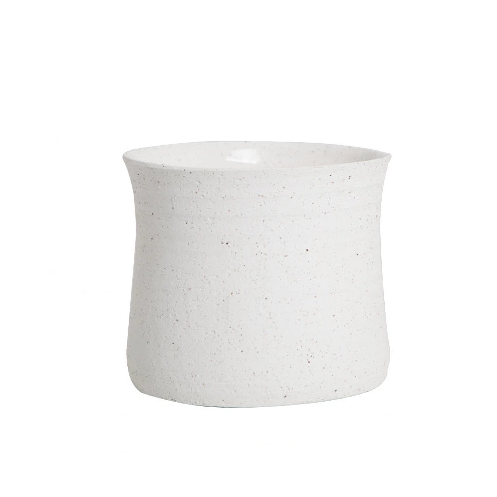 Handcrafted Ceramic Vase - Modern Minimalist White Vase for Home Decor